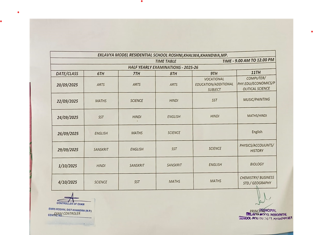 Exam Schedule
